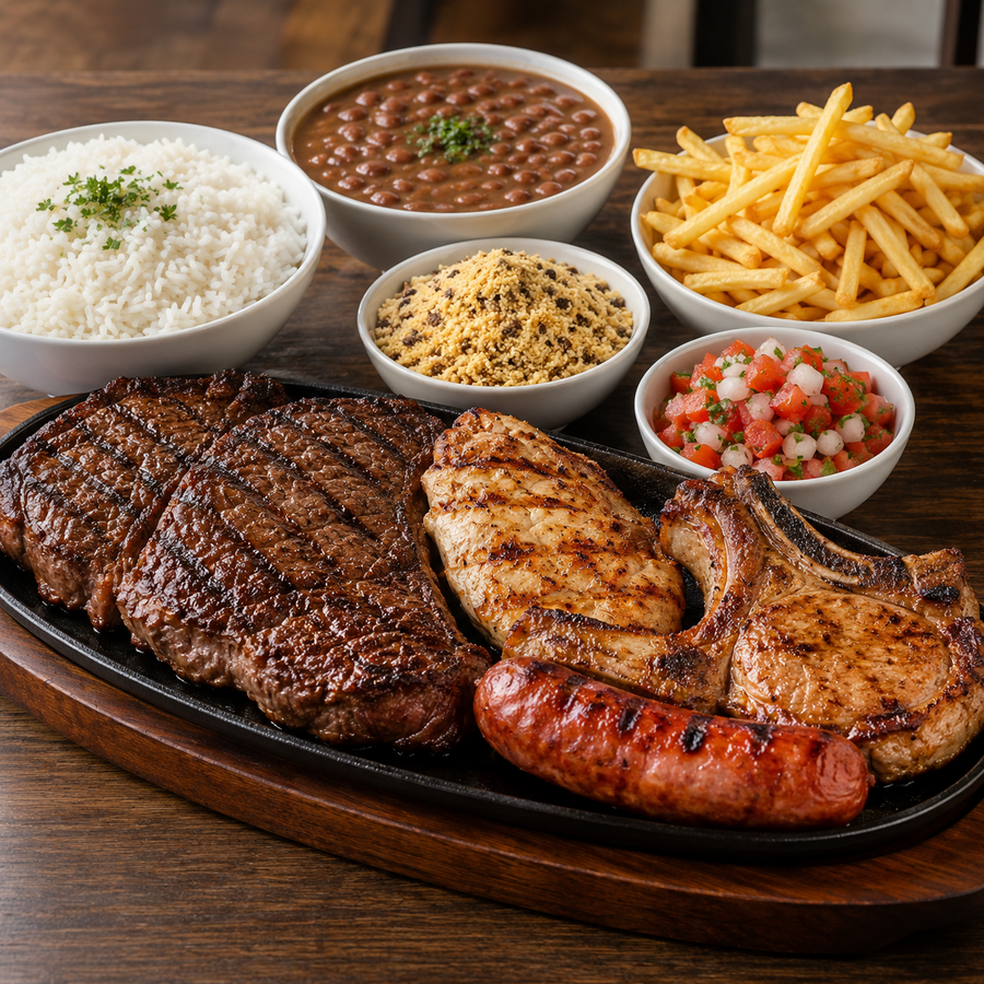 Churrasco misto para três pessoas
